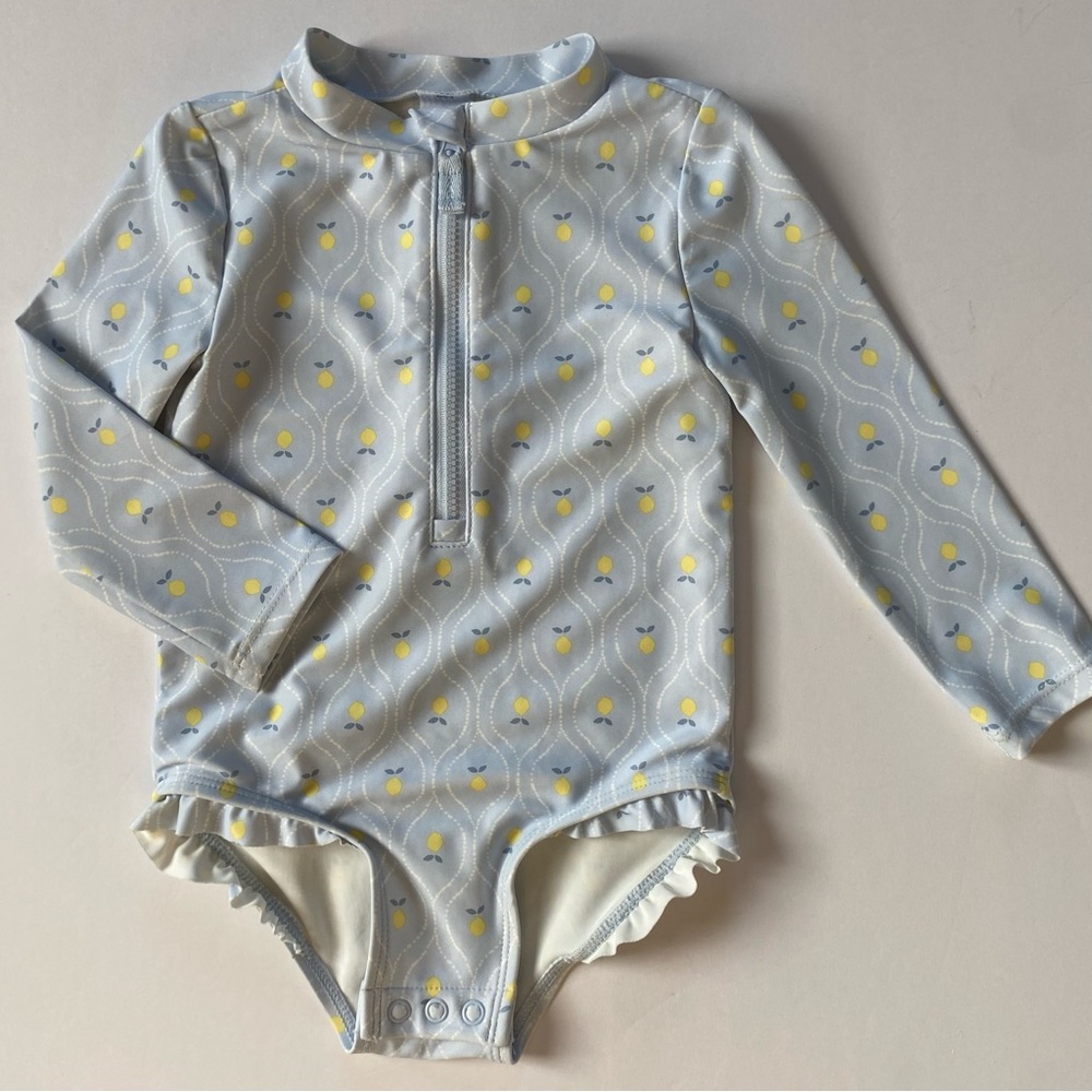 Swim Rash Guard Swimsuit Size 18 Baby Girl Lemons Carters Just One You Zip Up